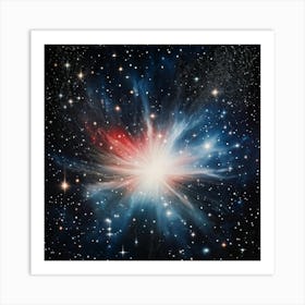 A Retro Inspired Scene Colors An Abstract Galaxy On A Background Of Space Magic Effects Shimmering (3) Art Print