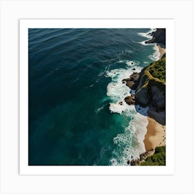 Aerial View Of A Beach Art Print