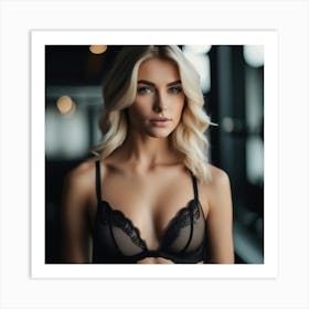 beautiful blonde girl in lingerie 6 Art Print