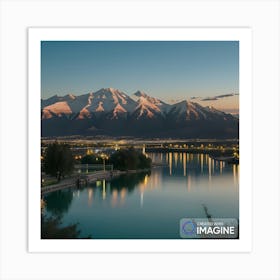 Sunrise Over The Mountains of Saltlake Art Print