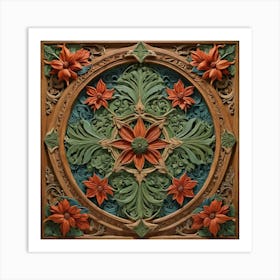 Carved Wood Panel 2 Art Print