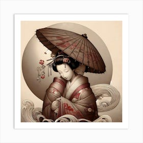 Creativel Geisha Illustration 175 Art Print