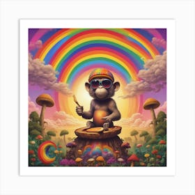 Psychedelic Monkey Art Print