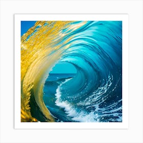 Optical Illusion Reverse Ocean Wave Art Print