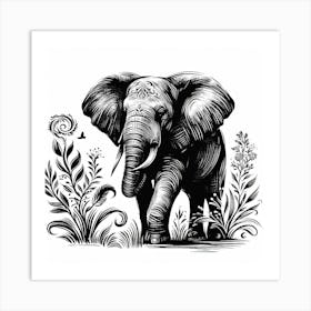 Illustration Elephant 4 Art Print