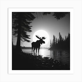 Moose In The Woods Art Print