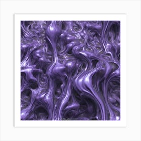 Lavender Fluid Underwater Fractal Pattern Bioluminescent Different Shapes Abstract Art By Jaco 432112376 (2) Art Print