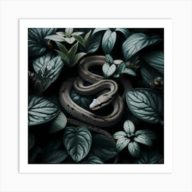 Snake in grass Art Print