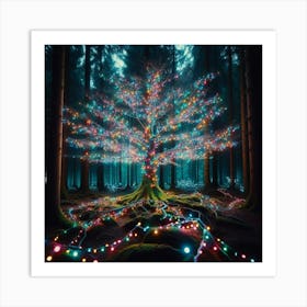 Christmas Tree In The Forest 4 Art Print