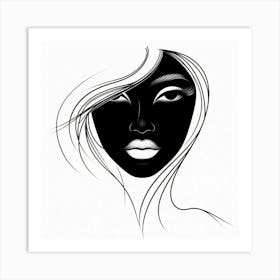 Black And White Portrait Of A Woman Art Print