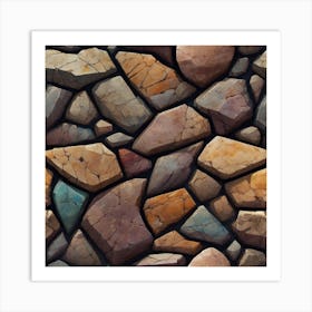 Stone Wall Texture 7 Art Print