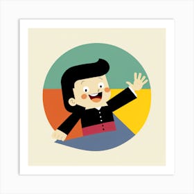 Boy Waving Art Print