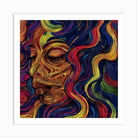 Abstract Of A Woman'S Face 3 Art Print