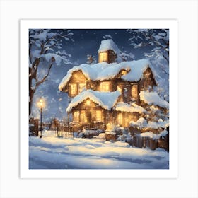 CHRISTMAS night 13 vector art Art Print