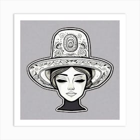 Mexico Hat Sticker 2d Cute Fantasy Dreamy Vector Illustration 2d Flat Centered By Tim Burton (34) Art Print