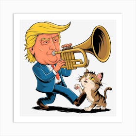 Trump victory defeating cat woman Art Print