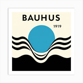 Bauhaus blue circle poster Art Print