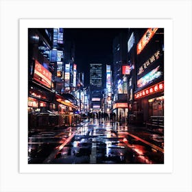 Night Tokyo City Art Print