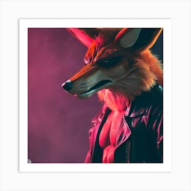 dark 80s coyote Art Print