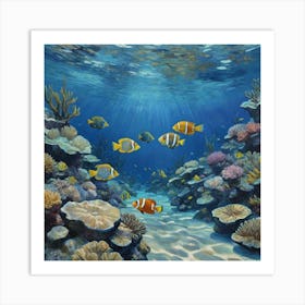 Aquatic Symphony: A Colorful Reef Clown Fish Art Print