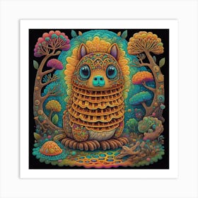 Psychedelic Cat Art Print