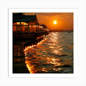 Lunar Tides - Sunset On Water Art Print