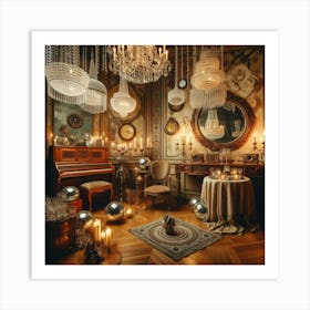 Room With Chandeliers Art Print