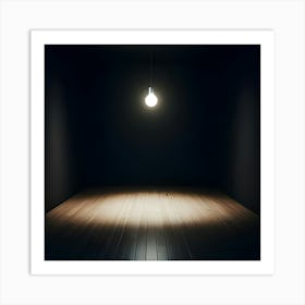 A Room Filled With Nothing But Blackness And A Single Lightbulb Hanging Overhead 4 Art Print