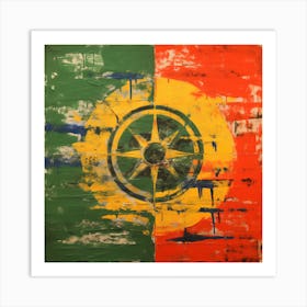 Abstract compass Art Print