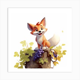 Fox And Grapes (5) Art Print