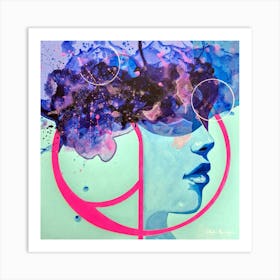 Surreal abstract woman portrait Art Print