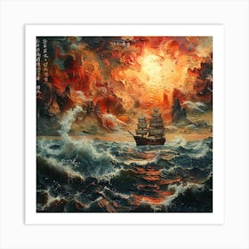 Ship At Sea Art Print