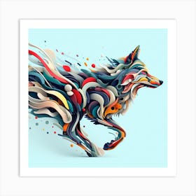 Abstract Wolf Art Print