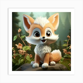 Fox In The Forest 15 Art Print