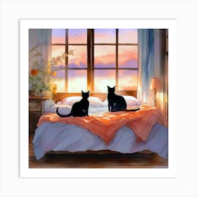 Cosy Cats Art Print