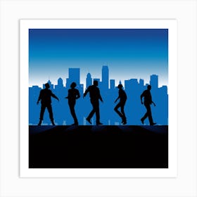 Silhouettes Of People Art Print