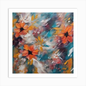 Abstract Flowers 1 Art Print