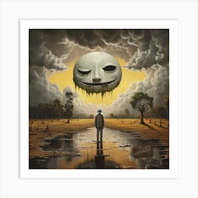 The man and the moon Art Print