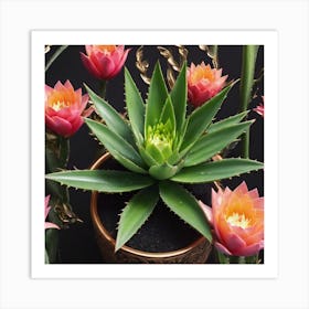 Potted Aloe Vera Art Print