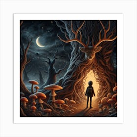 Man In A Forest Art Print