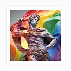 Michelangelos David Statue Lgbtq.Pride concept Art Print