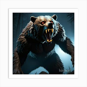 Bear In The Woods 1 Art Print