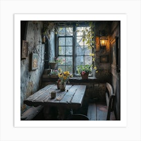 Medieval style antique Kitchen Art Print