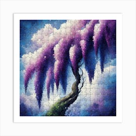 Abstract Puzzle Art Wisteria tree 3 Art Print