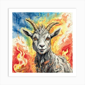 Goat Of Fire 8 Art Print