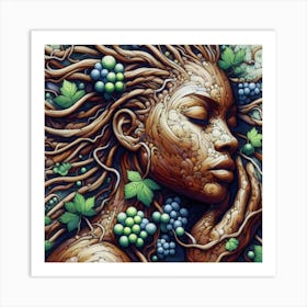 Through thee grapevines Art Print