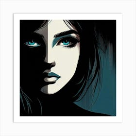 Girl With Blue Eyes 26 Art Print