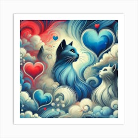 Cats In The Clouds Art Print