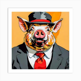 Capitalist Pig Satirical Statement To The Financial World Art Print