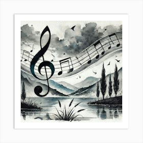 Music Note Painting Art Print